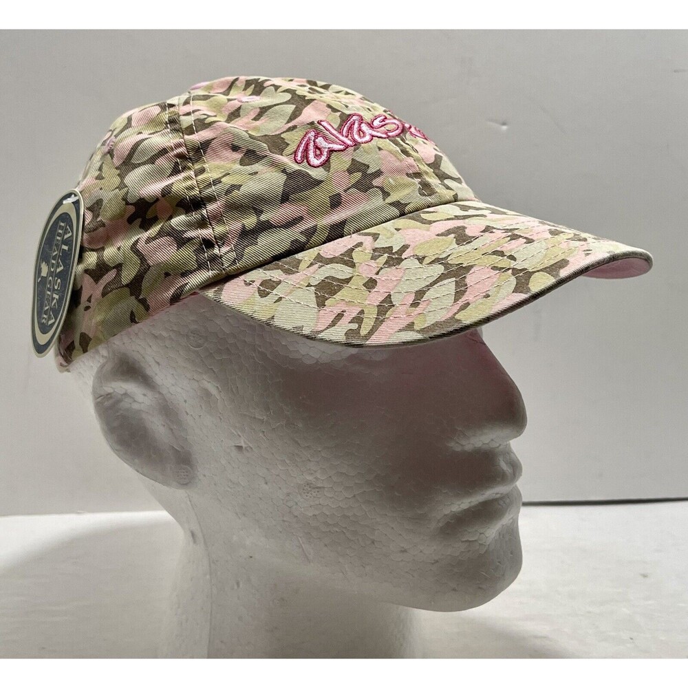 Alaska Head Gear "Alaska@ Embroidered Adjustable Hat Pink/Camo NWT - Picture 3 of 11